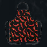 Chili Pepper Personalize Apron<br><div class="desc">Add your name to personalize this bold veggie apron.</div>