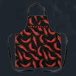 Chili Pepper Personalize Apron<br><div class="desc">Add your name to personalize this bold veggie apron.</div>