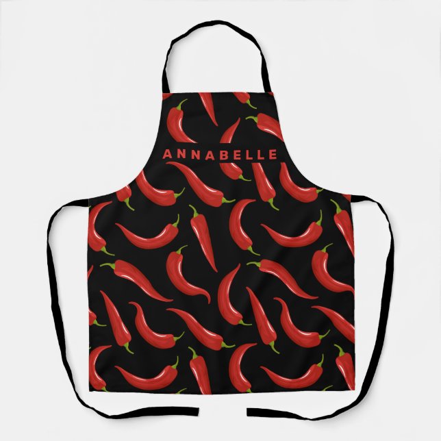 Chili Pepper Personalize Apron (Front)