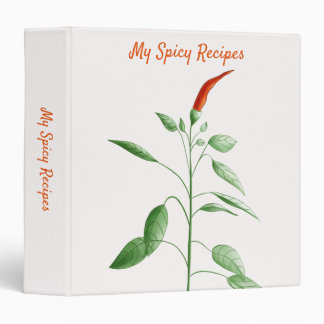 Chili Pepper Plant Mexican Spicy Recipe 3 Ring Binder