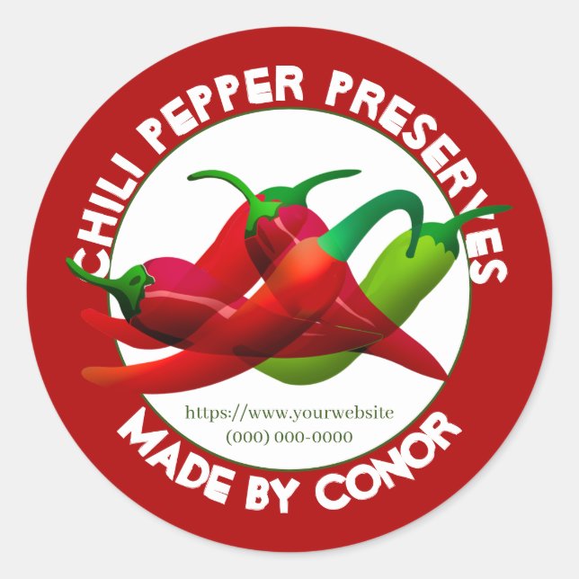 Chili Pepper Preserves 3" Circle Classic Round Sticker (Front)