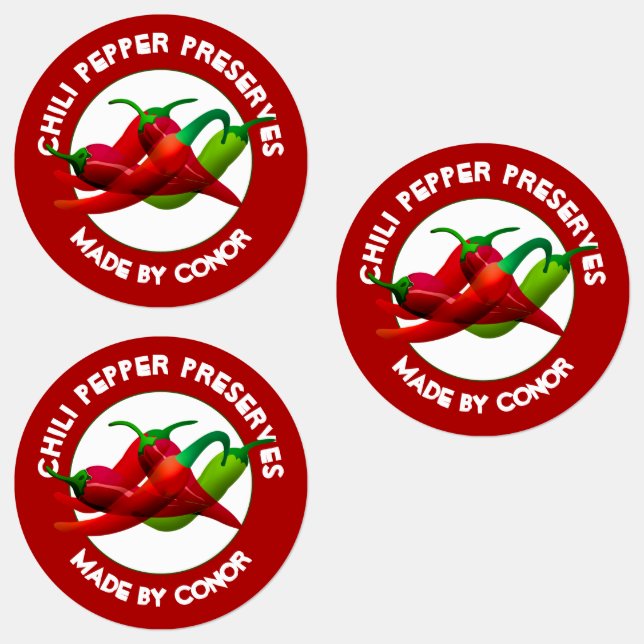 Chili Pepper Preserves  Labels (Group)