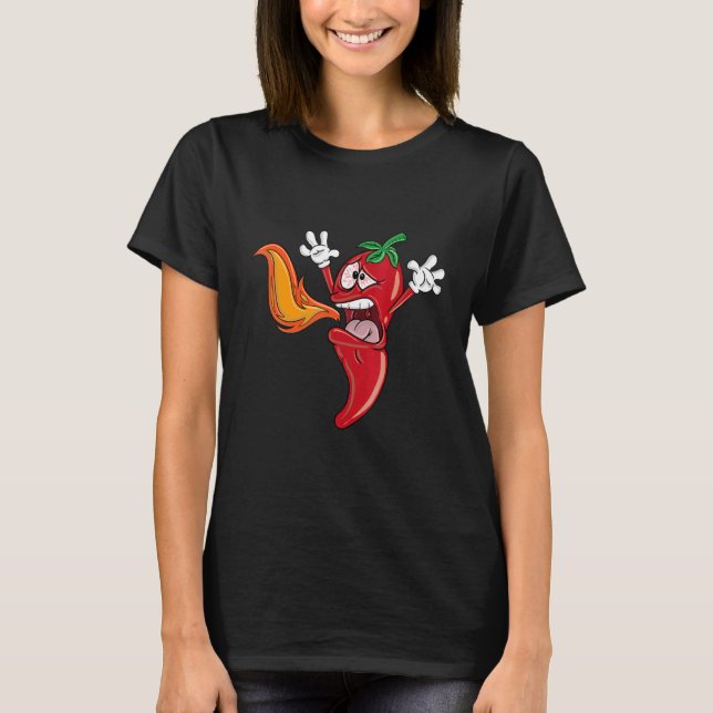 Chili Pepper Speit Fire Hot Sauce  Chili T-Shirt (Front)
