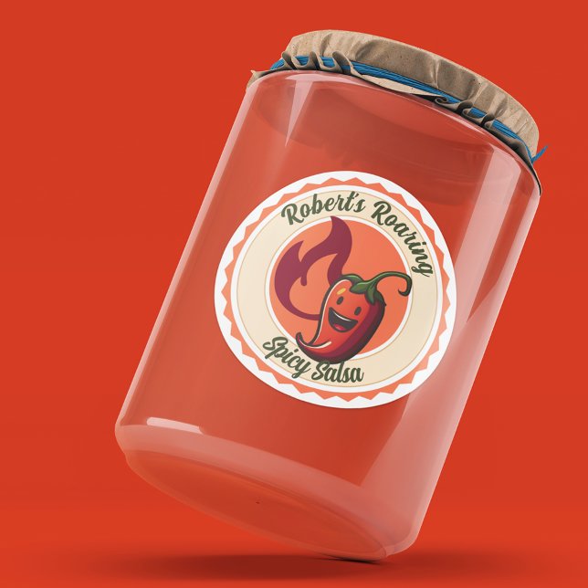 Chili Pepper Spicy Salsa Classic Round Sticker (Creator Uploaded)