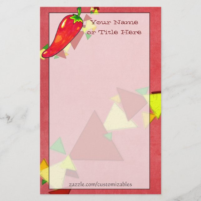 Chili Pepper Stationery (Front)