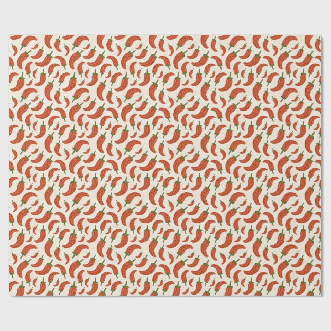 Chili Pepper Watercolor Gift Wrap (Flat)