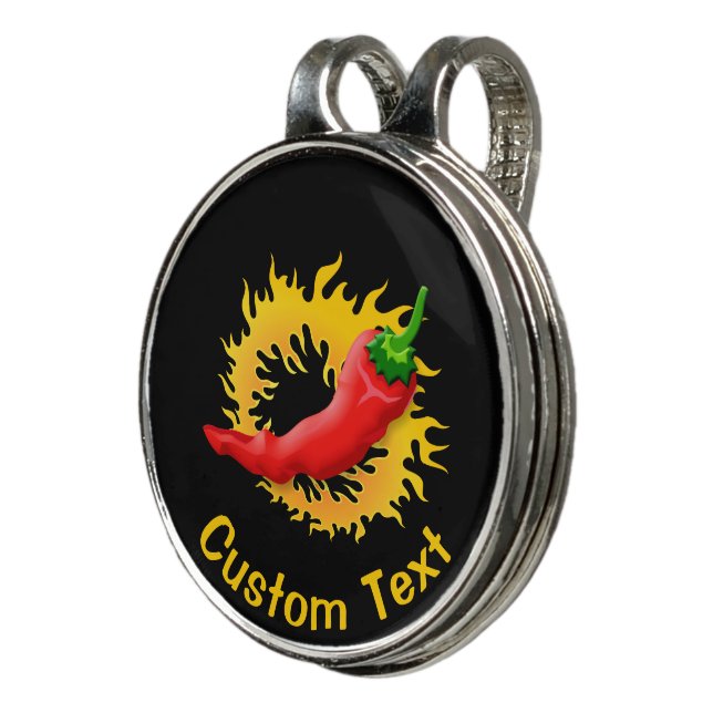 Chili Pepper with Flame Golf Hat Clip (3/4)