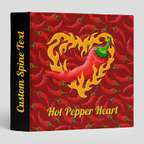 Chili Pepper with Flame Heart 3 Ring Binder