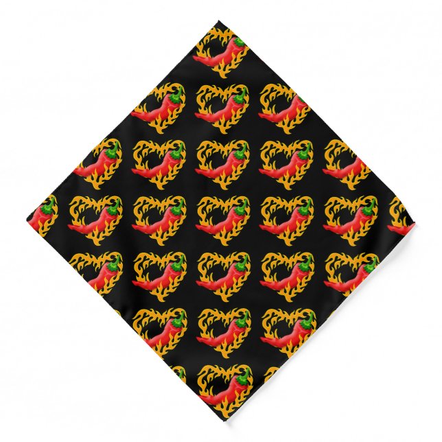 Chili Pepper with Flame Heart Bandana (Front)
