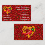 Chili Pepper with Flame Heart Business Card