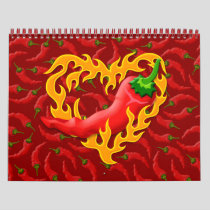 Chili Pepper with Flame Heart Calendar