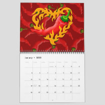 Chili Pepper with Flame Heart Calendar