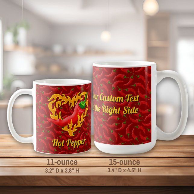 Chili Pepper with Flame Heart Coffee Mug (Creator Uploaded)