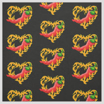 Chili Pepper with Flame Heart Fabric