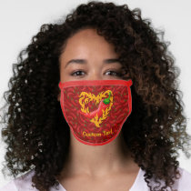 Chili Pepper with Flame Heart Face Mask