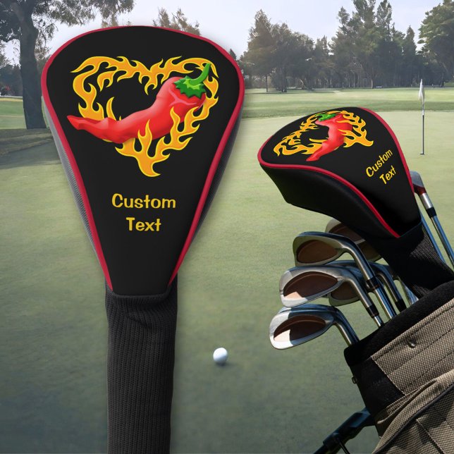 Chili Pepper with Flame Heart Golf Head Cover (Creator Uploaded)