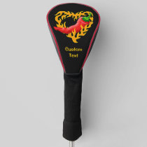 Chili Pepper with Flame Heart Golf Head Cover