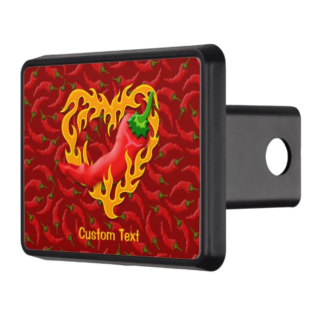 Chili Pepper with Flame Heart Hitch Cover (Left)