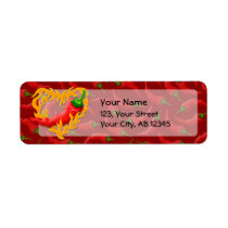 Chili Pepper with Flame Heart Label