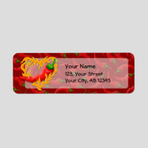 Chili Pepper with Flame Heart Label