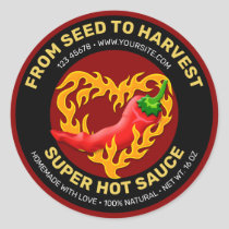 Chili Pepper with Flame Heart Label