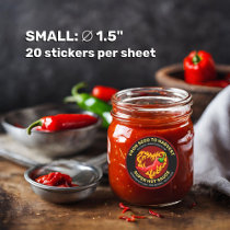 Chili Pepper with Flame Heart Label