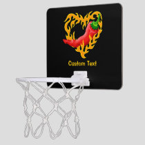 Chili Pepper with Flame Heart Mini Basketball Hoop