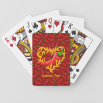 Chili Pepper with Flame Heart Playing Cards
