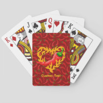 Chili Pepper with Flame Heart Playing Cards