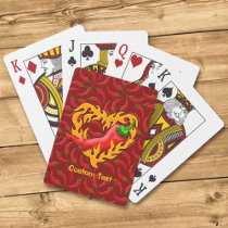Chili Pepper with Flame Heart Poker Cards