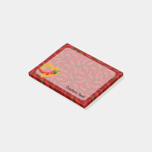 Chili Pepper with Flame Heart Post-it Notes