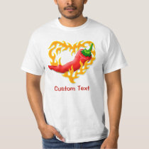 Chili Pepper with Flame Heart T-Shirt