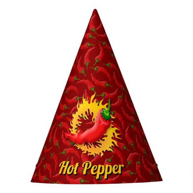 Chili Pepper with Flame Party Hat (Front)