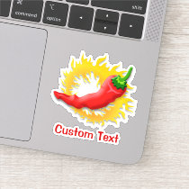 Chili Pepper with Flame Sticker