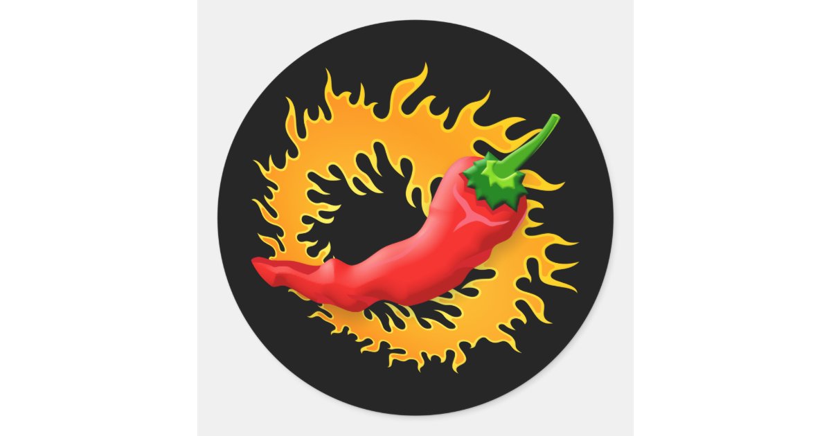 Chili pepper with flame stickers | Zazzle