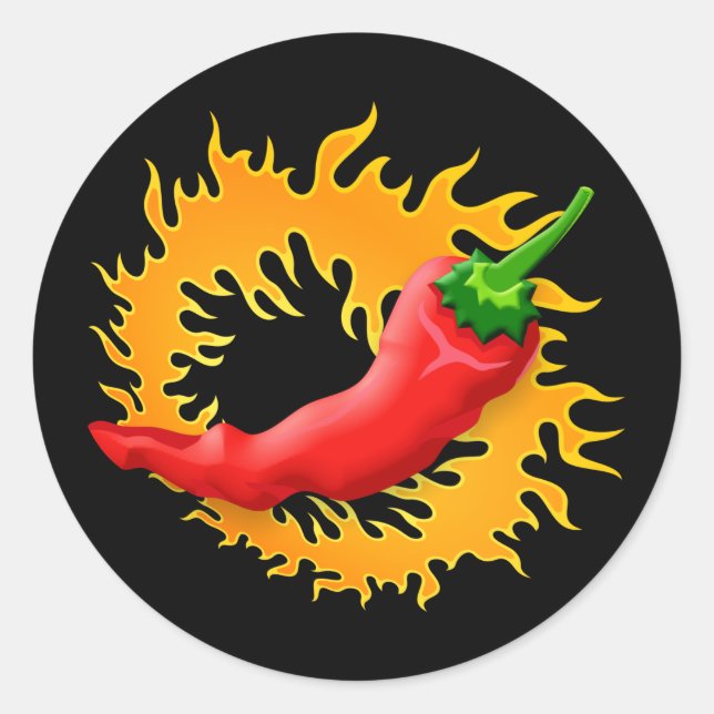 Chili pepper with flame stickers (Front)
