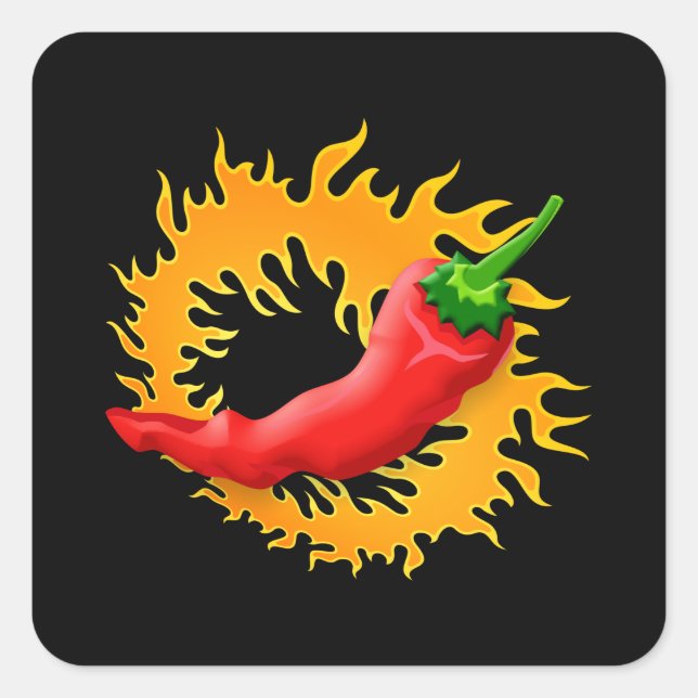 Chili pepper with flame stickers (Front)