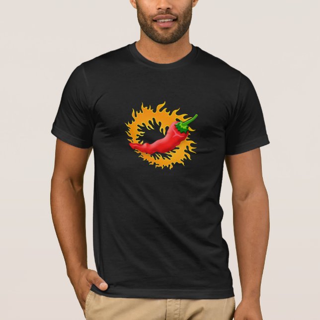 Chili pepper with flame t-shirt (Front)