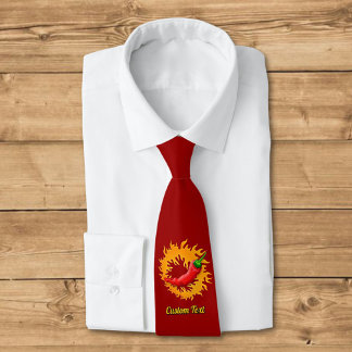 Chili pepper with flame tie