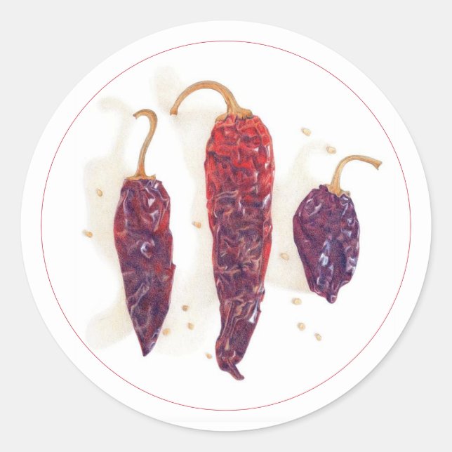 CHILI PEPPERS 1.5" Round Stickers (Front)