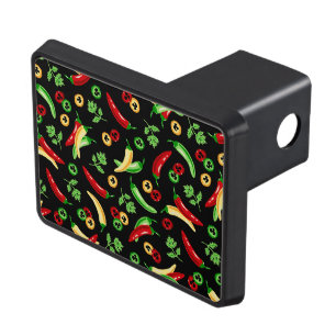 Chili peppers and Cilantro Hitch Cover
