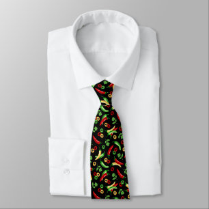 Chili peppers and Cilantro Neck Tie