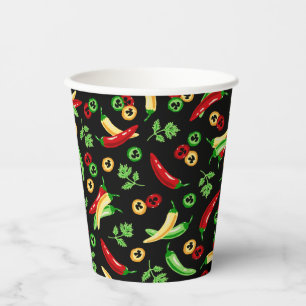 Chili peppers and Cilantro Paper Cups