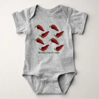 Red Hot Chilli Pepper With Flame Baby Bodysuit