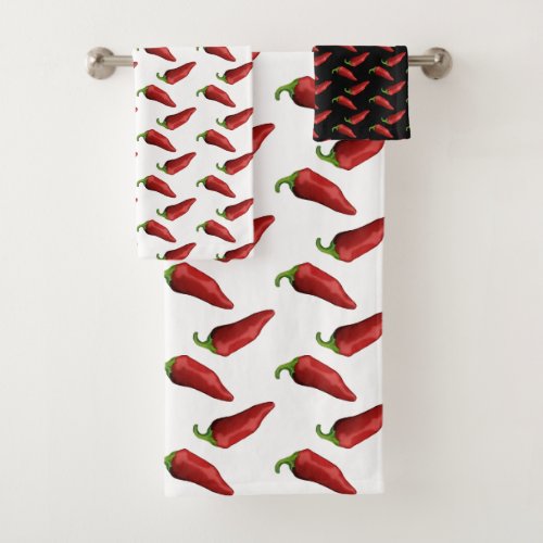 Chili peppers bath towel set