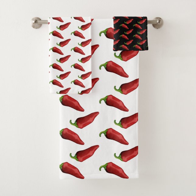 Chili peppers bath towel set (Insitu)