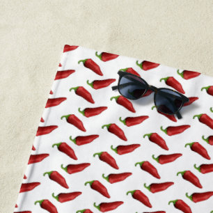 Chili peppers beach towel