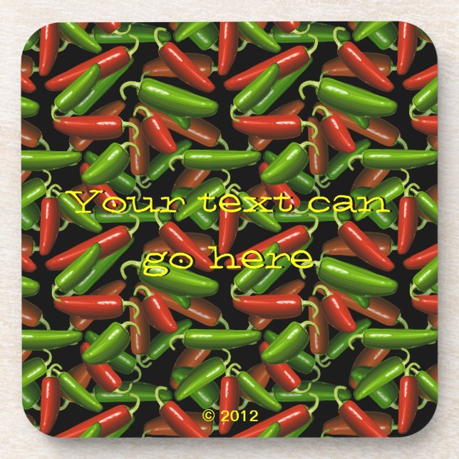 Chili Peppers Beverage Coaster (Front)