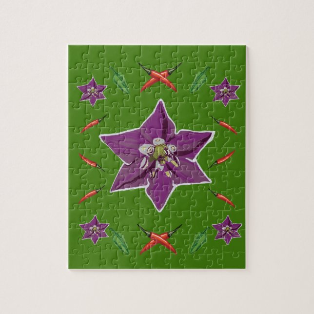 Chili Peppers & Blossom Jigsaw Puzzle (Vertical)