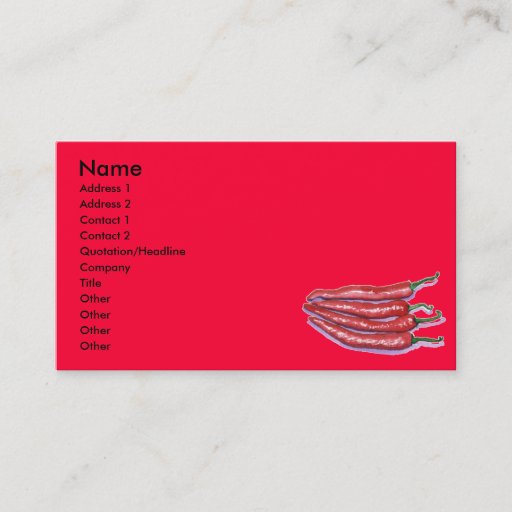 Customizable Chili Peppers Business Cards
